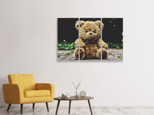Laden Sie das Bild in den Galerie-Viewer, Leinwandbild 3-teilig Love Teddy