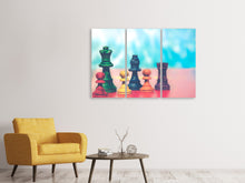 Laden Sie das Bild in den Galerie-Viewer, Leinwandbild 3-teilig Buntes Schach