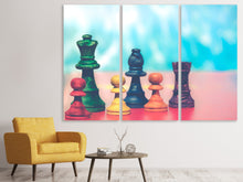 Laden Sie das Bild in den Galerie-Viewer, Leinwandbild 3-teilig Buntes Schach