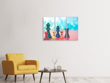 Laden Sie das Bild in den Galerie-Viewer, Leinwandbild 3-teilig Buntes Schach