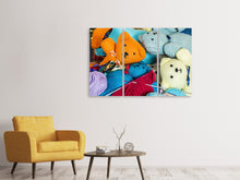 Laden Sie das Bild in den Galerie-Viewer, Leinwandbild 3-teilig Gestrickte Teddys