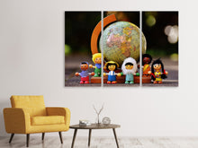Laden Sie das Bild in den Galerie-Viewer, Leinwandbild 3-teilig Kinderwelt