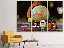 Laden Sie das Bild in den Galerie-Viewer, Leinwandbild 3-teilig Kinderwelt