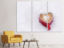 Laden Sie das Bild in den Galerie-Viewer, Leinwandbild 3-teilig Kaffee und Liebe