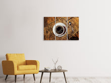 Laden Sie das Bild in den Galerie-Viewer, Leinwandbild 3-teilig Der Kaffee ist fertig!
