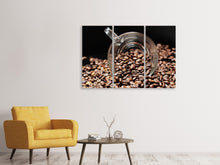 Laden Sie das Bild in den Galerie-Viewer, Leinwandbild 3-teilig Kaffeebohnen XL