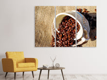 Laden Sie das Bild in den Galerie-Viewer, Leinwandbild 3-teilig Kaffeebohnen in der Tasse