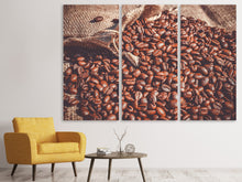Laden Sie das Bild in den Galerie-Viewer, Leinwandbild 3-teilig Viele Kaffeebohnen
