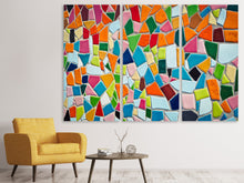 Laden Sie das Bild in den Galerie-Viewer, Leinwandbild 3-teilig Mosaik Steine