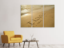 Laden Sie das Bild in den Galerie-Viewer, Leinwandbild 3-teilig Zeichen im Sand