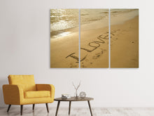 Laden Sie das Bild in den Galerie-Viewer, Leinwandbild 3-teilig Zeichen im Sand