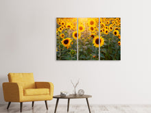 Laden Sie das Bild in den Galerie-Viewer, Leinwandbild 3-teilig Sonnenblumen Feld