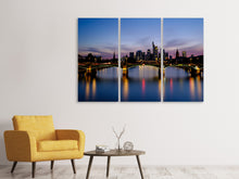 Laden Sie das Bild in den Galerie-Viewer, Leinwandbild 3-teilig Skyline in romantischer Stimmung