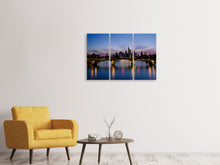 Laden Sie das Bild in den Galerie-Viewer, Leinwandbild 3-teilig Skyline in romantischer Stimmung