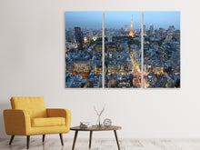 Laden Sie das Bild in den Galerie-Viewer, Leinwandbild 3-teilig Paris am Abend
