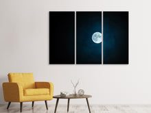 Laden Sie das Bild in den Galerie-Viewer, Leinwandbild 3-teilig Imposanter Vollmond