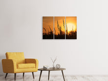 Laden Sie das Bild in den Galerie-Viewer, Leinwandbild 3-teilig Sonnenaufgang auf dem Feld