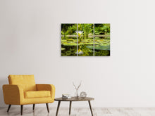 Laden Sie das Bild in den Galerie-Viewer, Leinwandbild 3-teilig Seerose in der Natur