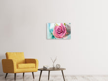 Laden Sie das Bild in den Galerie-Viewer, Leinwandbild 3-teilig Rosenblüte in rosa