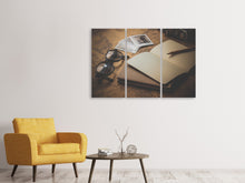 Laden Sie das Bild in den Galerie-Viewer, Leinwandbild 3-teilig Retro Reiseplan
