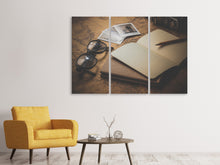 Laden Sie das Bild in den Galerie-Viewer, Leinwandbild 3-teilig Retro Reiseplan