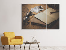 Laden Sie das Bild in den Galerie-Viewer, Leinwandbild 3-teilig Retro Reiseplan