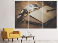 Laden Sie das Bild in den Galerie-Viewer, Leinwandbild 3-teilig Retro Reiseplan