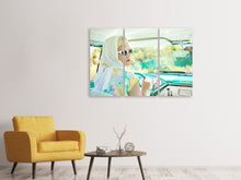 Laden Sie das Bild in den Galerie-Viewer, Leinwandbild 3-teilig Retro Lady