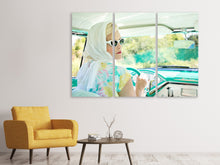 Laden Sie das Bild in den Galerie-Viewer, Leinwandbild 3-teilig Retro Lady