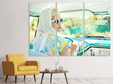 Laden Sie das Bild in den Galerie-Viewer, Leinwandbild 3-teilig Retro Lady