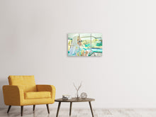 Laden Sie das Bild in den Galerie-Viewer, Leinwandbild 3-teilig Retro Lady