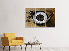 Laden Sie das Bild in den Galerie-Viewer, Leinwandbild 3-teilig Retro Uhr