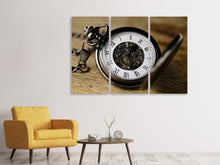 Laden Sie das Bild in den Galerie-Viewer, Leinwandbild 3-teilig Retro Uhr