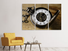 Laden Sie das Bild in den Galerie-Viewer, Leinwandbild 3-teilig Retro Uhr