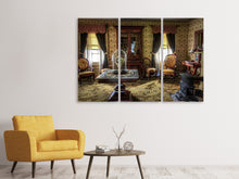 Laden Sie das Bild in den Galerie-Viewer, Leinwandbild 3-teilig Retro Wohnzimmer
