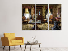 Laden Sie das Bild in den Galerie-Viewer, Leinwandbild 3-teilig Retro Wohnzimmer