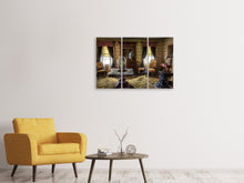Laden Sie das Bild in den Galerie-Viewer, Leinwandbild 3-teilig Retro Wohnzimmer