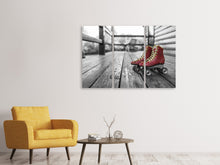 Laden Sie das Bild in den Galerie-Viewer, Leinwandbild 3-teilig Retro Rollschuhe