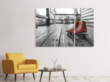 Laden Sie das Bild in den Galerie-Viewer, Leinwandbild 3-teilig Retro Rollschuhe
