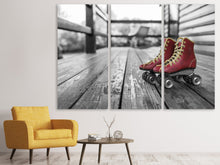 Laden Sie das Bild in den Galerie-Viewer, Leinwandbild 3-teilig Retro Rollschuhe
