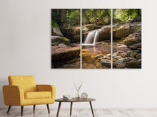 Laden Sie das Bild in den Galerie-Viewer, Leinwandbild 3-teilig Kleiner Wasserfall