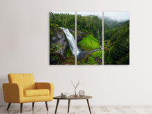 Laden Sie das Bild in den Galerie-Viewer, Leinwandbild 3-teilig Ausblick Wasserfall