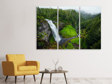 Laden Sie das Bild in den Galerie-Viewer, Leinwandbild 3-teilig Ausblick Wasserfall