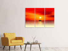 Laden Sie das Bild in den Galerie-Viewer, Leinwandbild 3-teilig Ein Fischer im Sonnenuntergang