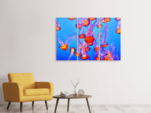 Laden Sie das Bild in den Galerie-Viewer, Leinwandbild 3-teilig Bunte Quallen