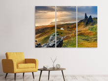 Laden Sie das Bild in den Galerie-Viewer, Leinwandbild 3-teilig Idyllische Berglandschaft