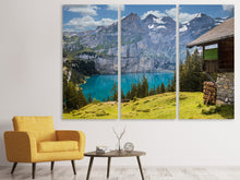 Laden Sie das Bild in den Galerie-Viewer, Leinwandbild 3-teilig Meine Berghütte