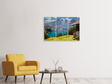 Laden Sie das Bild in den Galerie-Viewer, Leinwandbild 3-teilig Meine Berghütte