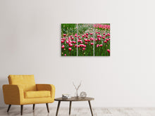 Laden Sie das Bild in den Galerie-Viewer, Leinwandbild 3-teilig Wildes Tulpenfeld