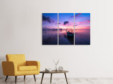 Laden Sie das Bild in den Galerie-Viewer, Leinwandbild 3-teilig Beeindruckender Sonnenuntergang am Meer